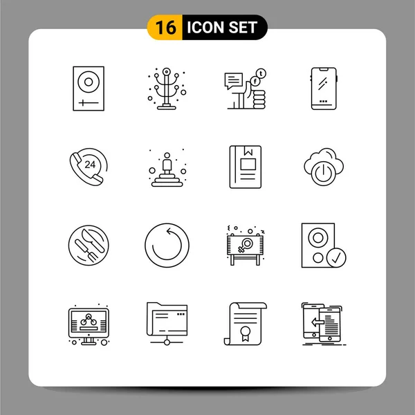 Set Modern Icons Symbols Signs Android Smart Phone Rack Phone — Stock Vector