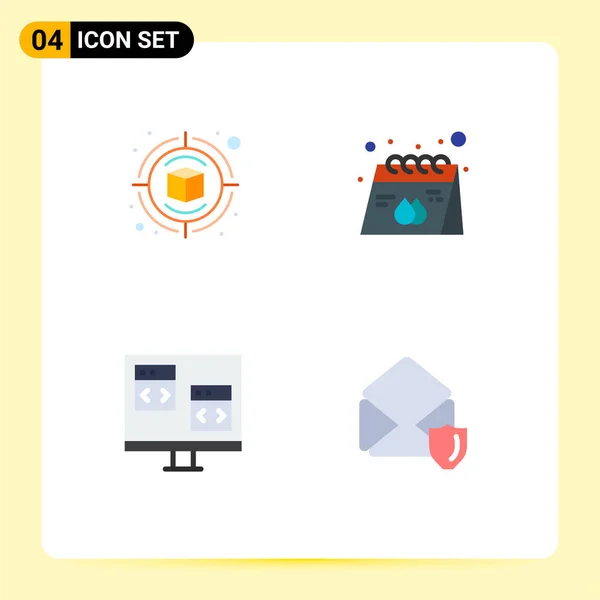 Pack Creative Flat Icons Campaign App Thinking Paper Computer Editable — Stock Vector