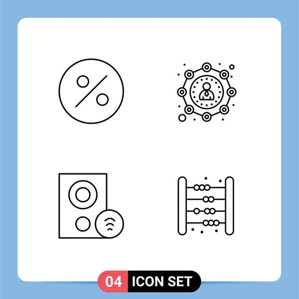 Pictogram Set Simple Filledline Flat Colors Finance Hardware Affiliate Marketing — Stock Vector