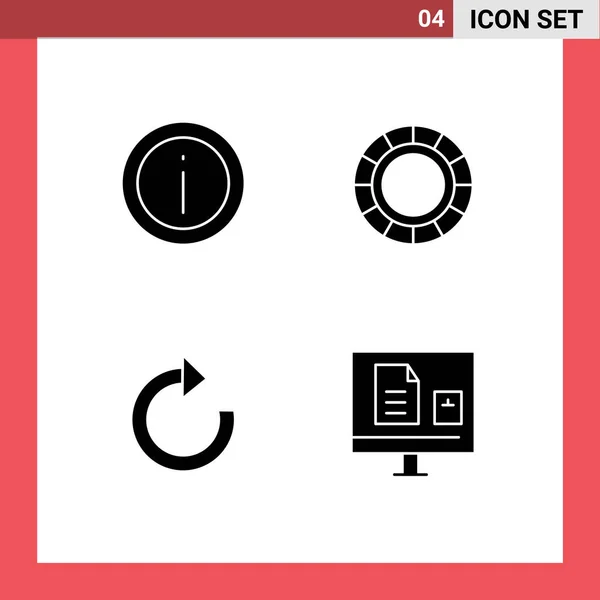 Pack Creative Solid Glyphs Help Restore Sign Creative Editable Vector — Stock Vector