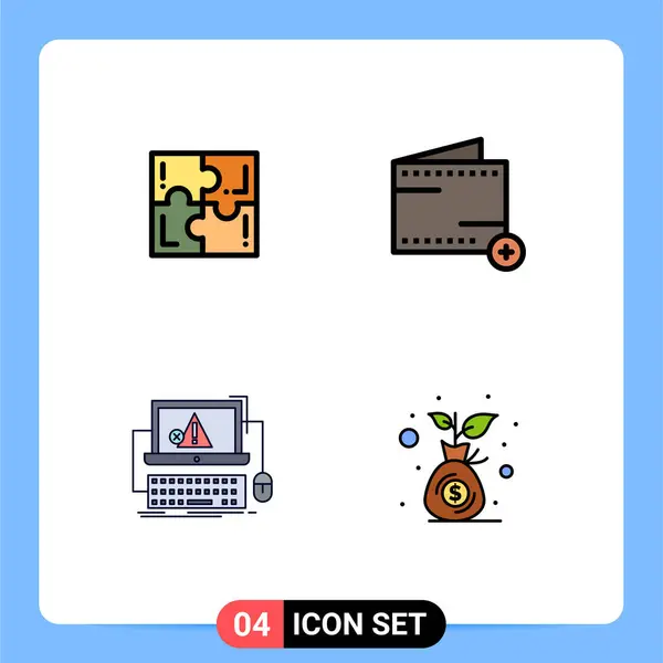 Universal Icon Symbols Group Modern Filledline Flat Colors Puzzle Computer — 스톡 벡터