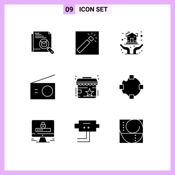 Stock Vector Icon Pack Line Signs Symbols Rating Home Retouch — Stock Vector