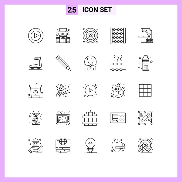 Conjunto Icones Modernos Símbolos Sinais Para Dmca Copyright Dia Negócio — Vetor de Stock