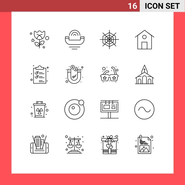 Universal Icon Symbols Gruppe Von Modern Outlines List Clipper Halloween — Stockvektor