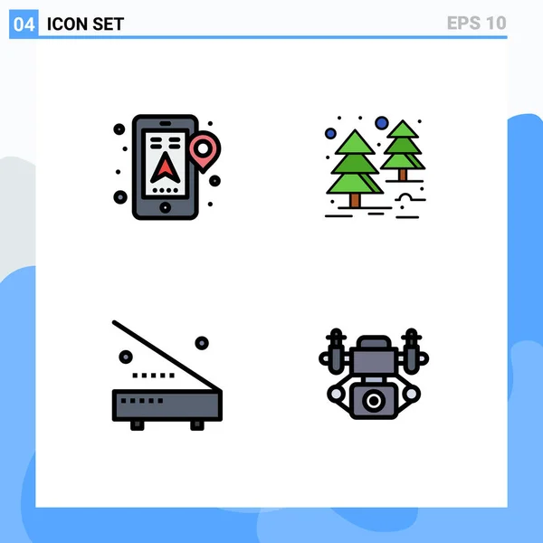 아이콘 Gps 게이션 하드웨어 Editable Vector Design Elements — 스톡 벡터