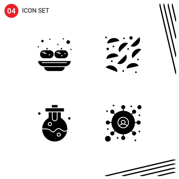 Set Modern Icons Sysymbols Signs Food Laboratory Sandesh Potato Target — Vector de stock