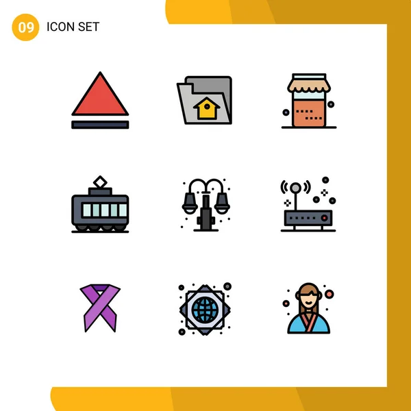 Universal Icon Symbols Group Modern Filledline Flat Colors Internet Connection — Vetor de Stock