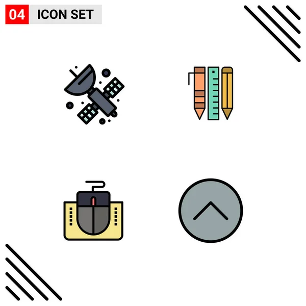 Vector Stock Icon Pack Líneas Signos Símbolos Para Espacio Ratón — Vector de stock