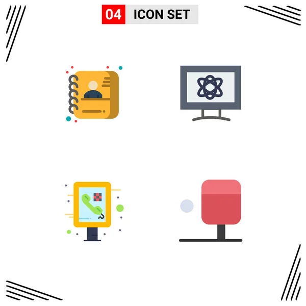 Mobile Interface Flat Icon Set Pictograms Applicant Information Science Public — Stock Vector