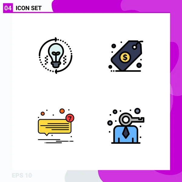 Creative Icons Modern Signs Sysymbols Bulb Chat Solution Management Sms — Archivo Imágenes Vectoriales