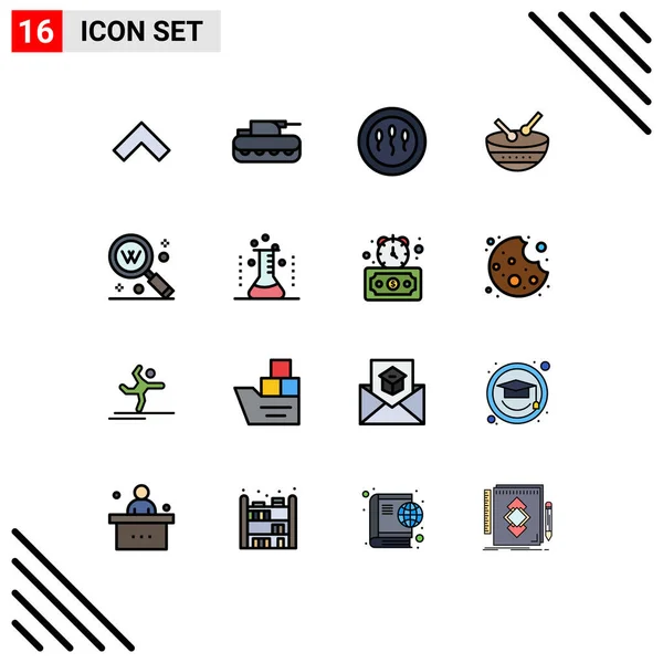 Universal Icon Symbols Group Modern Flat Color Filled Linhas Busca — Vetor de Stock
