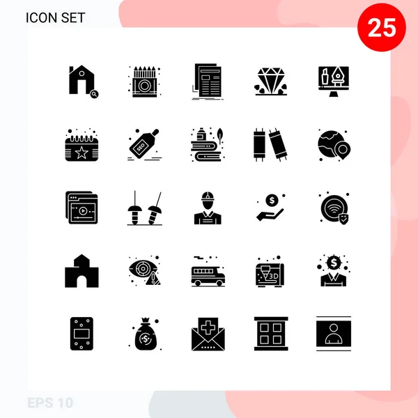 Universal Icon Symbolen Groep Van Moderne Solid Glyphs Van Mam — Stockvector