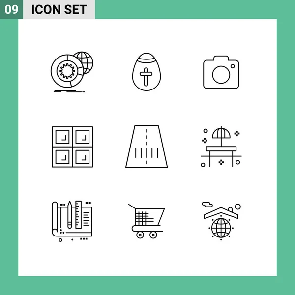 Vector Outlines Editable Symbols Route Window Holidays House Picture Editable — 스톡 벡터