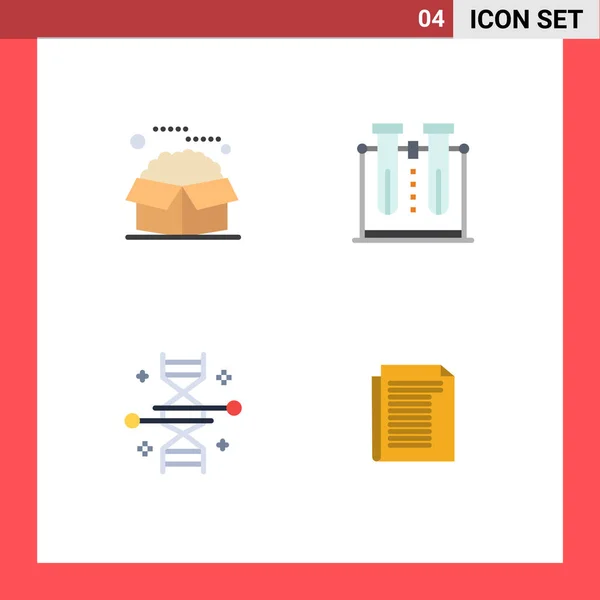 Thematic Vector Flat Icons Editable Sysymbols Box Tube Packages Laboratory — Archivo Imágenes Vectoriales