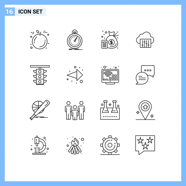 Stock Vector Icon Pack Line Signs Symbols Sign Audio Accounting — стоковый вектор