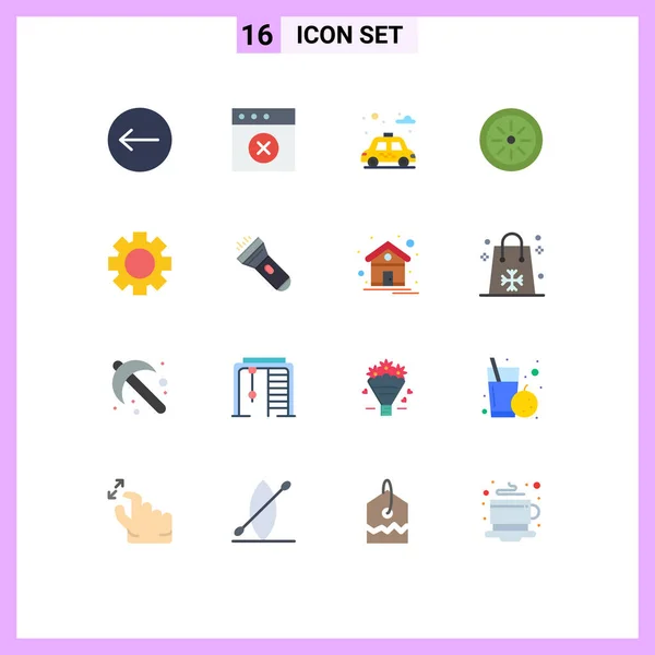 Vector Stock Icon Pack Líneas Señales Símbolos Para Luz Engranajes — Archivo Imágenes Vectoriales