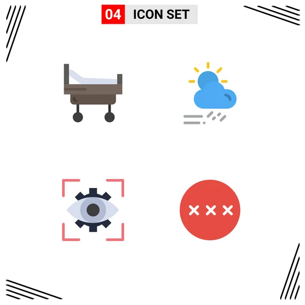User Interface Pack Basic Flat Icons Bed Focus Cloud Season — Διανυσματικό Αρχείο