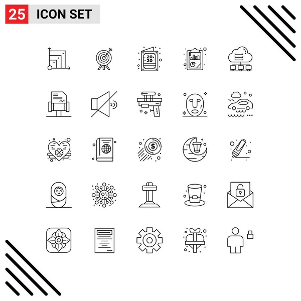 Set Modern Icons Symbols Signs Computer Seo Analysis Card Seo — Stock Vector