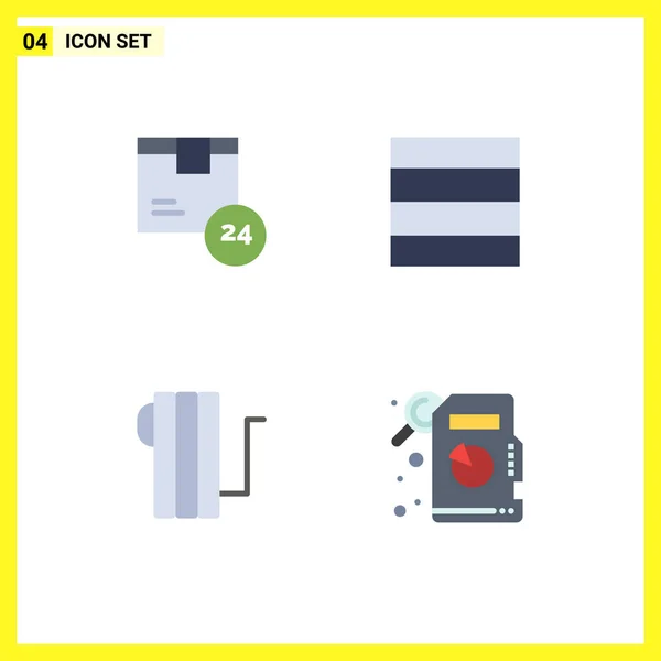 Set Von Vector Flat Icons Grid Für Heat Shipping Wireframe — Stockvektor