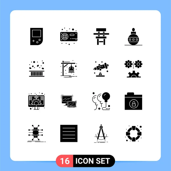 Thematic Vector Solid Glyphs Editable Symbols Area Globe Chair Easter — 스톡 벡터