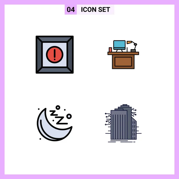 Creative Icons Modern Signs Symbols Box Table Computer Monitor Health — Stock Vector