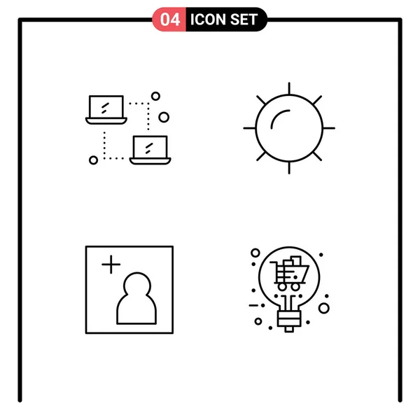 Mobile Interface Line Set Van Pictogrammen Van Computer Beeld Overdracht — Stockvector