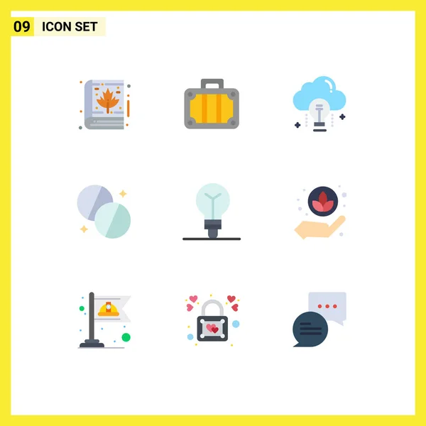 Stock Vector Icon Pack Mit Zeilenzeichen Und Symbolen Für Glühbirne — Stockvektor