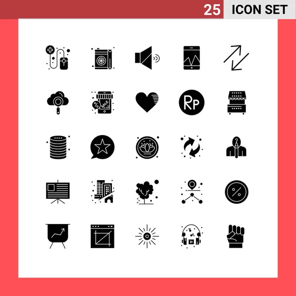 Set Modern Icons Sysymbols Signs Computing Scale Speaker Change Smartphone — Archivo Imágenes Vectoriales