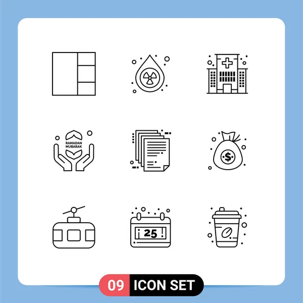 Stock Vector Icon Pack Лінійних Знаків Символів Корпоративної Архітектури Доставки — стоковий вектор