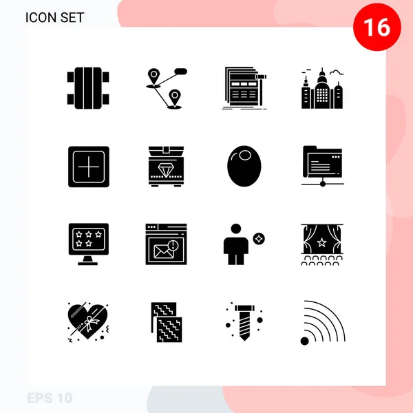 Stock Vector Icon Pack Line Signs Symbols Increase Add Page — 스톡 벡터