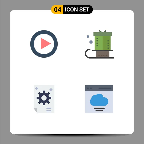 User Interface Flat Icon Pack Modern Signs Sysymbols Video Collective — Archivo Imágenes Vectoriales