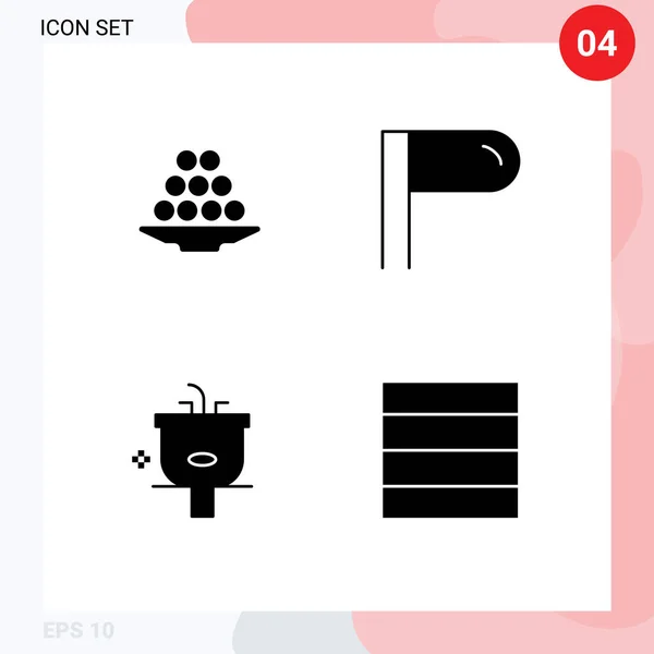 Set Modern Icons Tanda Tanda Untuk Mangkuk Cekungan Indian Memperlakukan - Stok Vektor