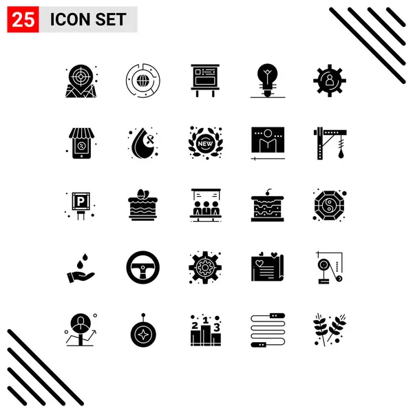 Stock Vector Icon Confezione Segni Simboli Linea Sviluppo Elettrico Grafico — Vettoriale Stock