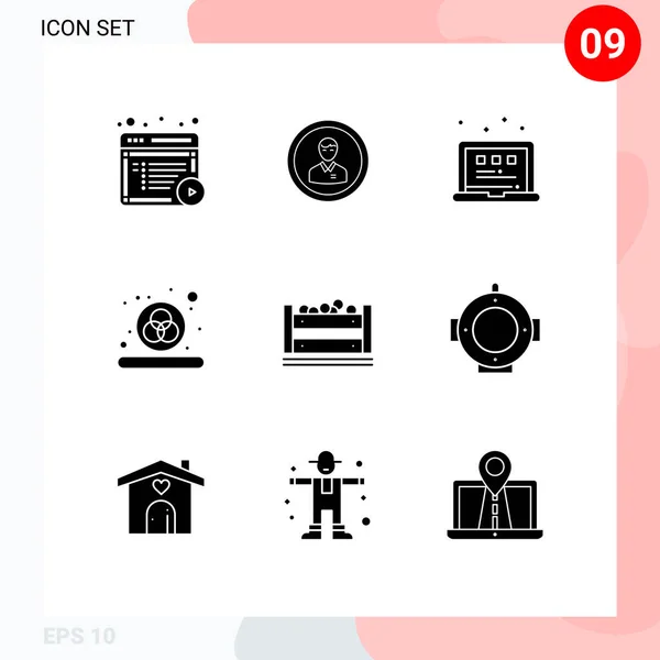 휴대용 인터페이스 솔리드 Pictograms Rgb Color Person Laptop Layout Editable — 스톡 벡터