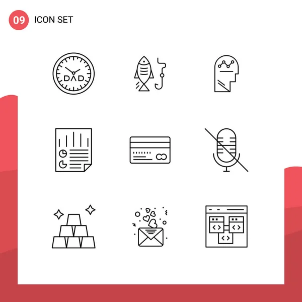 Set Modern Icons Sysymbols Signs User Page User Document Thinking — Vector de stock