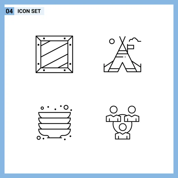 Universal Icon Symbols Gruppe Von Modernen Filledline Flache Farben Der — Stockvektor