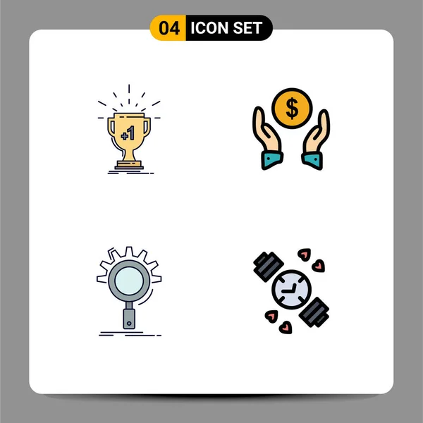 Set Modern Icons Sysymbols Signs Award Seo Prize Finance Insurance — Vector de stock