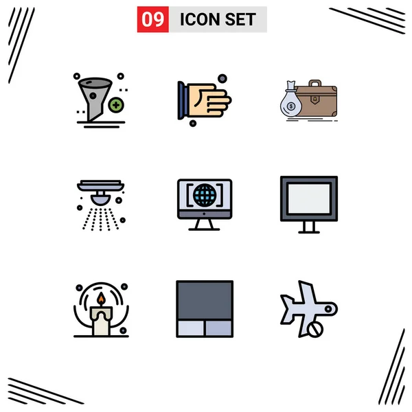 Creative Icons Modern Signs Sysymbols Fire Alert Office Alarm Open — Vector de stock