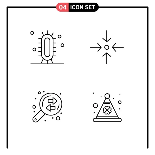 Universal Icon Symbol Group Modern Filledline生物学 データ分析 金融のフラットカラー編集可能なベクトルデザイン要素 — ストックベクタ