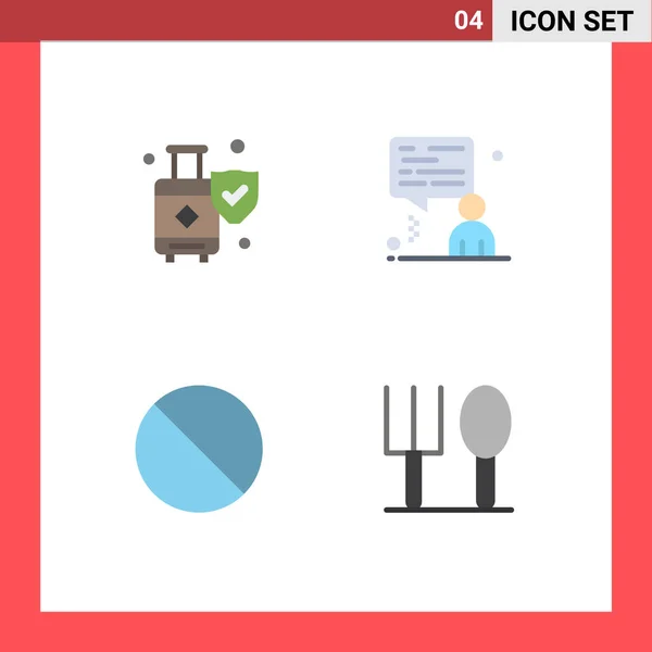 Pictogram Set Van Eenvoudige Platte Pictogrammen Van Verzekering Nee Koffer — Stockvector