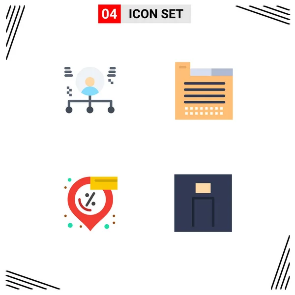 Flat Icon Pack Universal Symbols Abilities Discount Man Tabs Sale — Stock Vector