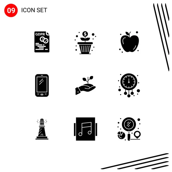 Editable Vector Line Pack Simple Solid Glyphs Growth Huawei Money — 스톡 벡터