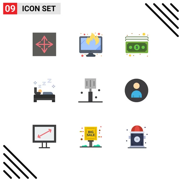 Set Modern Icons Símbolos Sinais Para Beber Limpar Dados Quarto — Vetor de Stock
