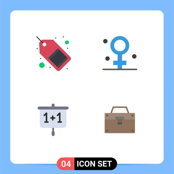 Piso Icon Pack Símbolos Universales Comercio Gráfica Venta Mujer Presentación — Vector de stock