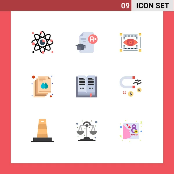 Stock Vector Icon Pack Mit Zeilenzeichen Und Symbolen Für Banner — Stockvektor