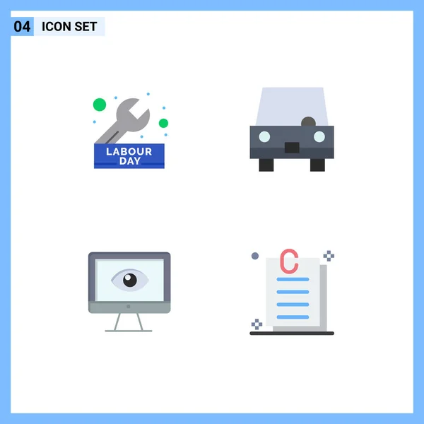 Pictogram Set Simple Flat Icons Day Vehicles Repair Taxi Online — Stock Vector