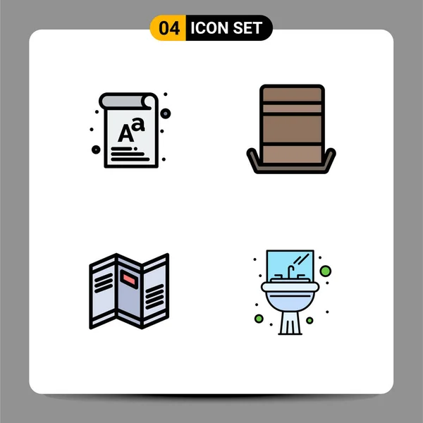 Stock Vector Icon Pack Mit Linienzeichen Und Symbolen Für Buchstaben — Stockvektor