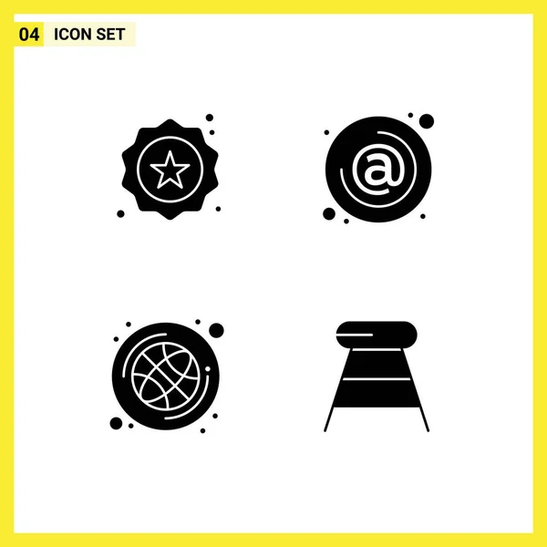 Universal Icon Symbols Gruppe Von Modernen Festen Zeichen Für Abzeichen — Stockvektor