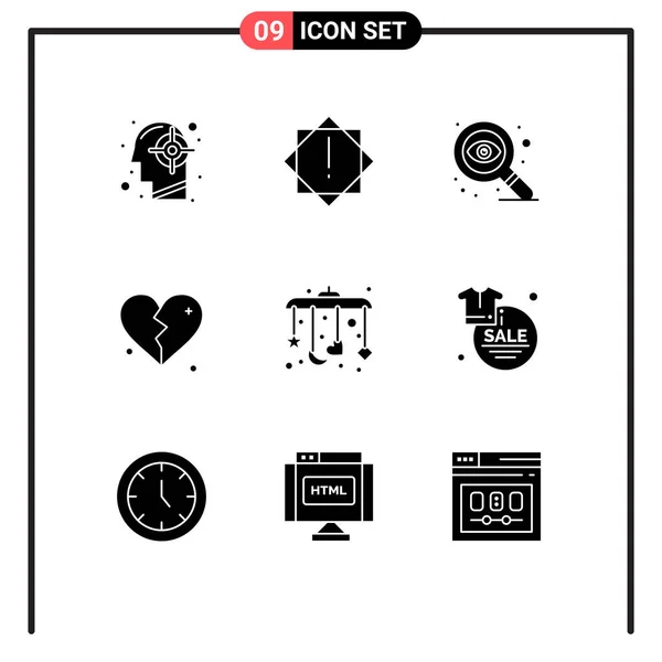 Creative Icons Modern Signs Symbols Sleep Baby Design Wedding Love — Stock Vector