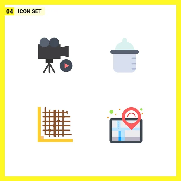 Flat Icon Concepto Para Websites Mobile Apps Cámara Corrección Película — Archivo Imágenes Vectoriales